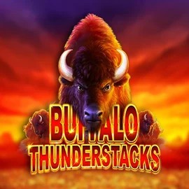 Buffalo Thunderstacks logo – Slots by Amatic Industries at Slotmonkey Casino